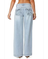 Edikted Womens Sidonie Wide Leg Jeans