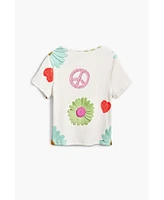 Desigual Girls Girls's Ribbed floral T-shirt