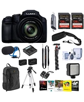 Panasonic Lumix FZ80D 18.1MP Point & Shoot Digital Camera, Bundle with 128GB Memory Card, Battery, Tripods, Microphone, W49 Light and Software Kit