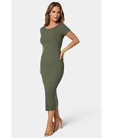 Bebe Women's Rib Maxi T-Shirt Dress
