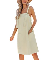 Women's Cool & Collected Beige Mini Beach Dress