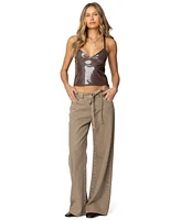 Edikted Women's Carmie Vinyl Tank Top