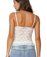 Edikted Womens Torin Sheer Lace Tank Top