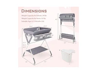 Portable Baby Changing Table with 3-Level Adjustable Height Convenient and Comfortable for Diapering on the Go