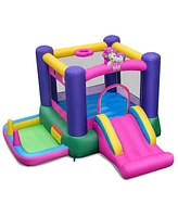 Inflatable Bounce House with Slide, Splash Pool, Basketball Hoop & Ring Toss Ultimate Kids Play Center