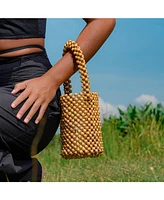 Alila Beaded Bucket Bag In Beige