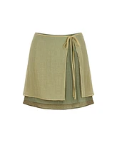 Nocturne Women's Mini Skirt with Tie Detail