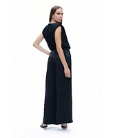 Nocturne Women's Wrinkled Wide-Leg Pants