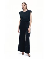 Nocturne Women's Wrinkled Wide-Leg Pants