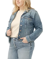 Silver Jeans Co. Plus Notched Crop Jean Jacket