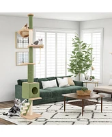 Floor-to-Ceiling Cat Tree Tall & Space-Saving Play Tower for Cats