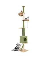 Floor-to-Ceiling Cat Tree Tall & Space-Saving Play Tower for Cats