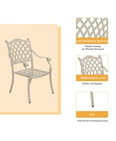 Patio Dining Chairs 2PCS Cast Aluminum Furniture Outdoor Metal Garden Chair for Indoor Bistro Balco