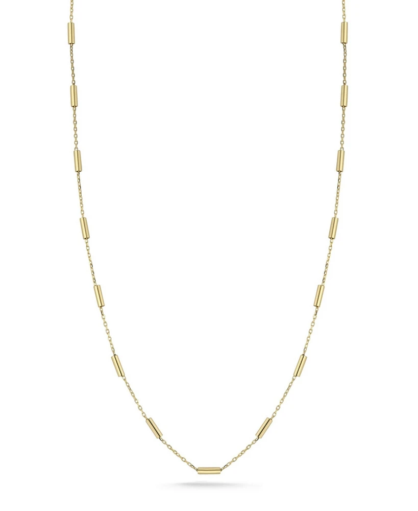 Rachel Zoe Fine Jewelry 14K Gold Cylinder Station Necklace