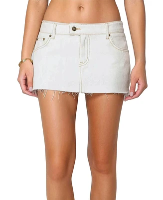 Edikted Womens Bow Denim Mini Skort