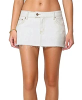 Edikted Womens Bow Denim Mini Skort