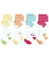 Hudson Baby Cotton Rich Terry Socks 16-Pack, Fruity, 0-6 Months