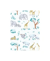 Hudson Baby Cotton Flannel Burp Cloths 12-Pack Bundle, Safari Friends, One Size