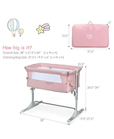 Gouun Kids Travel Portable Bed Side Sleeper Bassinet Crib with Carrying Bag