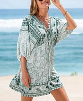 Women's Secret Garden Floral Mini Beach Dress