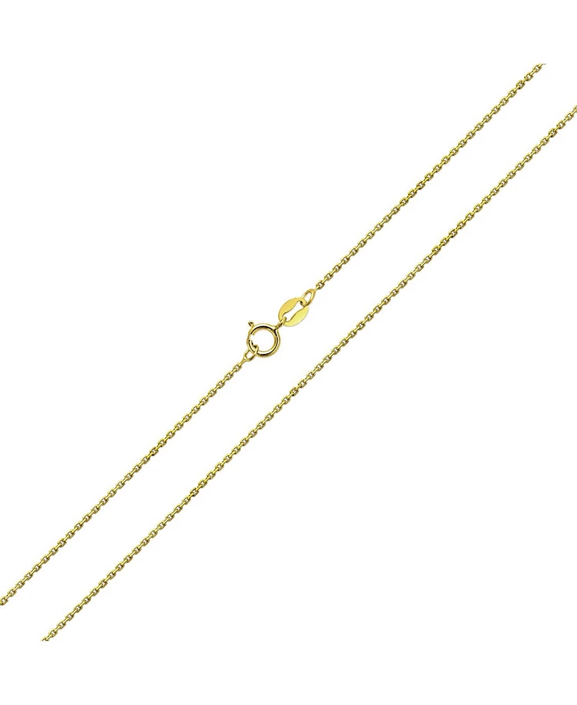 Bling Jewelry 1mm Fine Thin 14k Yellow Gold Plated .925 Sterling Silver Cuban Cable Link Chain Necklace for Women -Nickel-Free 16