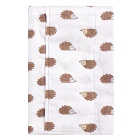 Hudson Baby Boys and Girls Cotton Poly Flannel Burp Cloths 8-Pack, Hedgehog, One Size