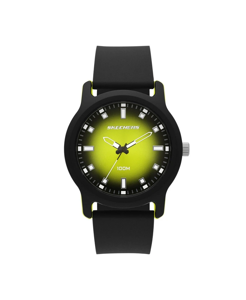 Skechers Men's Ostrom Three-Hand, Black Polycarbonate Watch