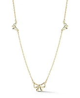 Rachel Zoe Fine Jewelry 14K Gold Dainty Bow Station Necklace