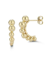 Rachel Zoe Fine Jewelry 14K Gold Graduated Ball Hoop Earrings