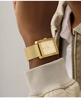 Guess Men's Analog Gold-Tone Steel Mesh Watch, 34mm