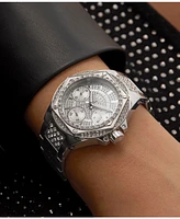 Guess Women's Multifunction Silver-Tone Stainless Steel Watch, 38mm
