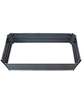 11.75" H Raised Metal Garden Bed - Galvanized Raised Garden Bed Outdoor for Vegetables and Flowers - Dark Gray - 4' x 2' Rectangle