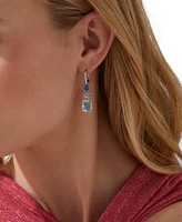 Eliot Danori Silver-Tone Mixed Stone Triple Drop Earrings, Exclusively at Macy's