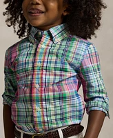 Polo Ralph Lauren Toddler and Little Boys Plaid Cotton Poplin Shirt