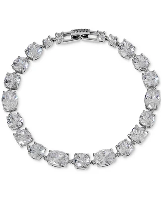 Eliot Danori Silver-Tone Cubic Zirconia Flex Bracelet, Exclusively at Macy's