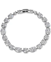 Eliot Danori Silver-Tone Cubic Zirconia Flex Bracelet, Exclusively at Macy's