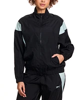 Reebok Women's Woven Crinkle Colorblocked Track Jacket