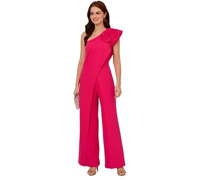 Adrianna Papell Women's Rosette One-Shoulder Jumpsuit