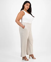 Kasper Plus Mid-Rise Pull-On Pants