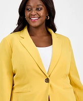 Kasper Plus 3/4-Sleeve Eyelet Blazer