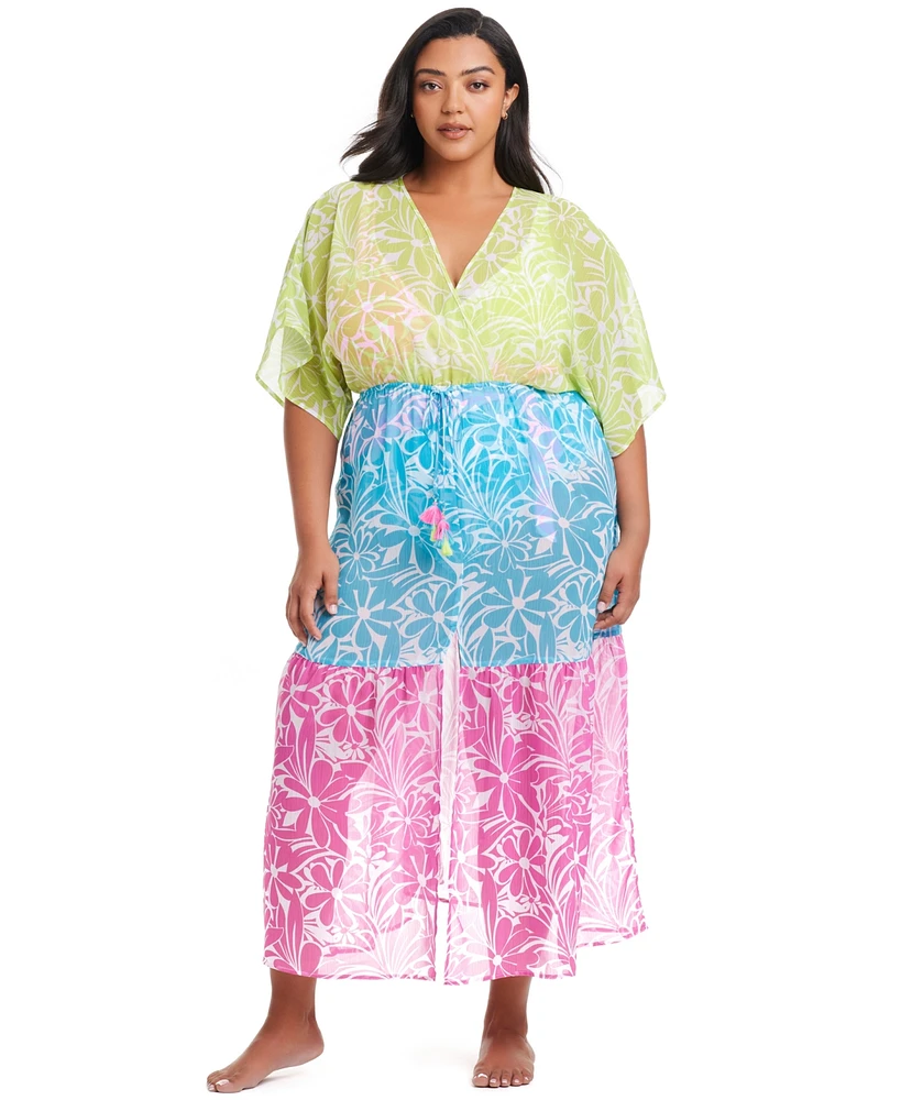 Bleu by Rod Beattie Plus Sock It To Me Chiffon Dress Swim Cover-Up