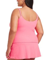 Bleu By Rod Beattie Plus Size Pique Ole Tankini Top Skirted Bottoms