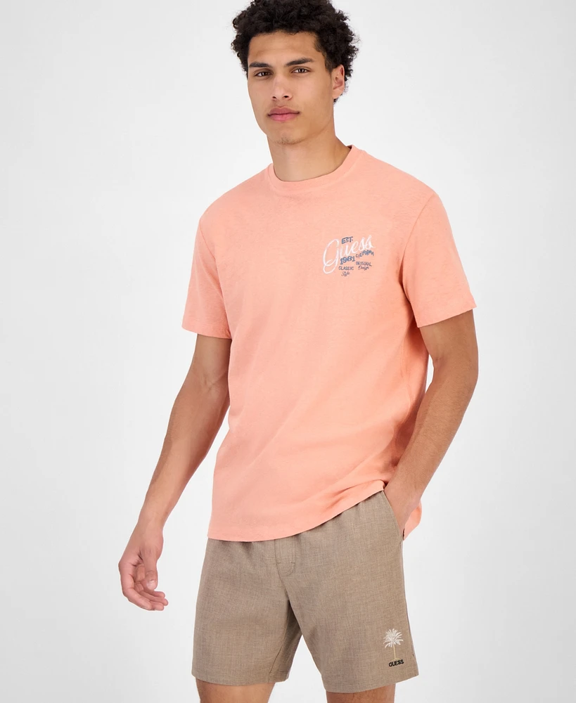 Guess Men's Cotton & Linen Graphic Crewneck T-Shirt