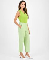 Kasper Women's Linen-Blend Pull-On Pants