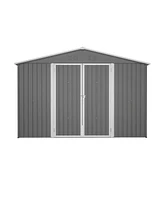 10x10 Metal Storage Shed with Enhanced Frame and Doors