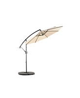 Best Choice 10ft Offset Market Patio Umbrella with Tilt, Polyester (Khaki)