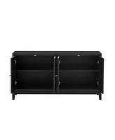 Sleek Storage Cabinet Sideboard Buffet with Vertical Line Design,Suitable for Study,Entrance and Living Room