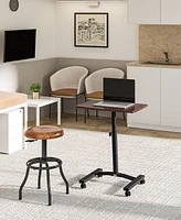 Seville Classics Mobile Laptop Desk Cart With Side Table