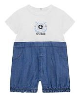 Guess Baby Boys Mixed Media Chambray Shortall
