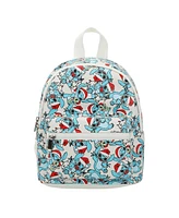 Disney Stitch Santa Stitch All-Over Print White Faux Leather 10.6" Mini Backpack